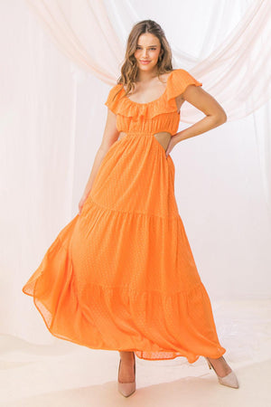 READY TO FLOURISH WOVEN MAXI DRESS.