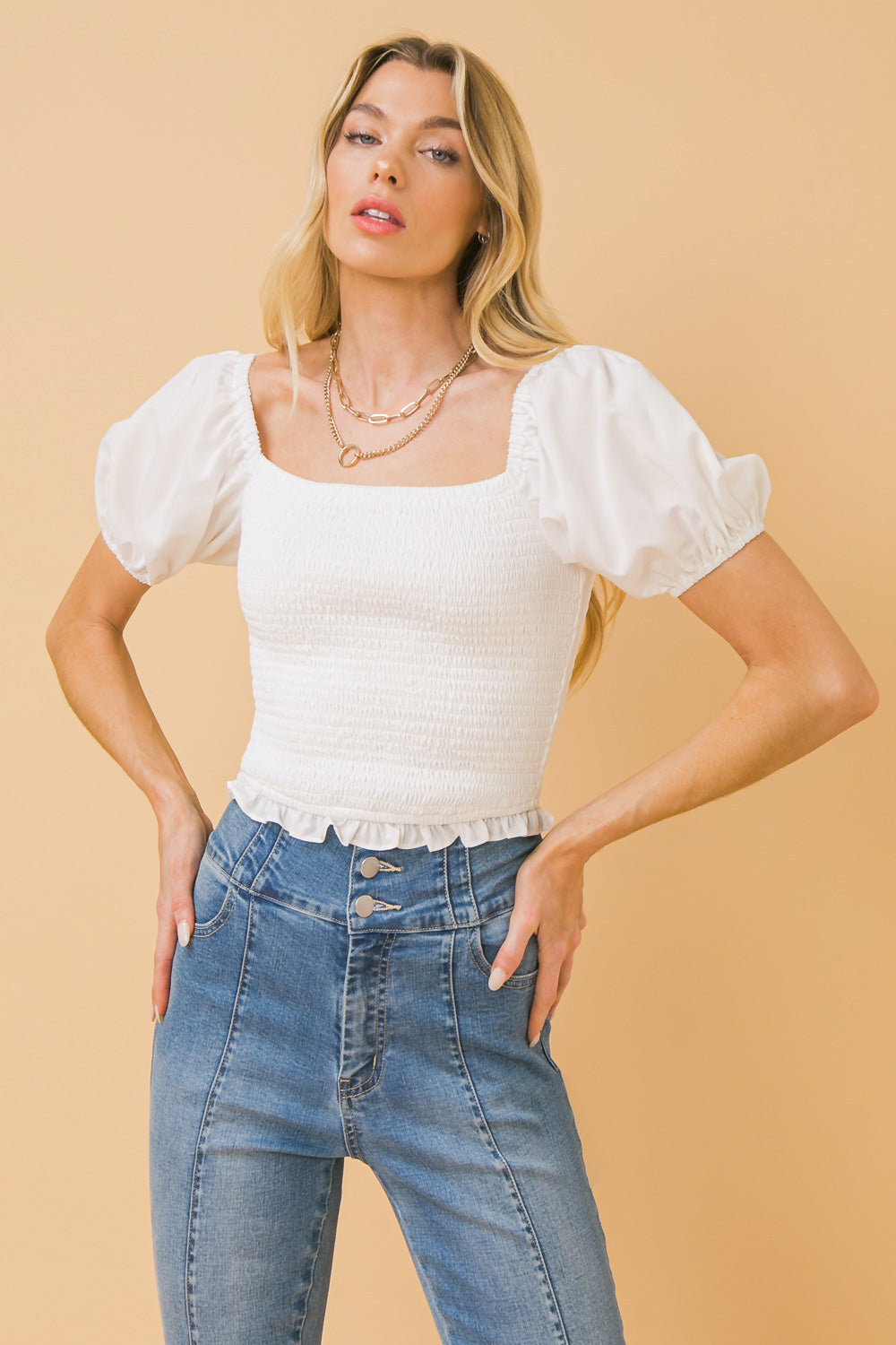 ADORE THE ATTENTION WOVEN TOP
