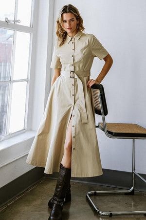LUCKY ME WOVEN MIDI DRESS - Flying Tomato - DRESSES - Freemarket
