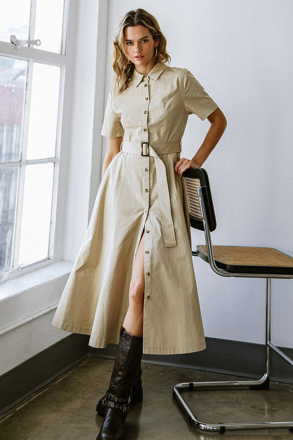 LUCKY ME WOVEN MIDI DRESS - Flying Tomato - DRESSES - Freemarket