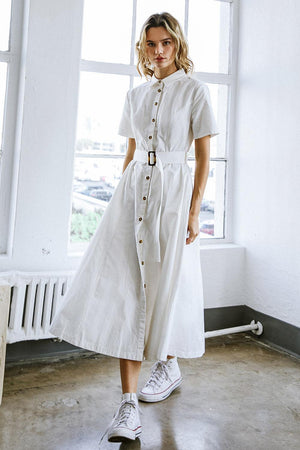LUCKY ME WOVEN MIDI DRESS - Flying Tomato - DRESSES - Freemarket