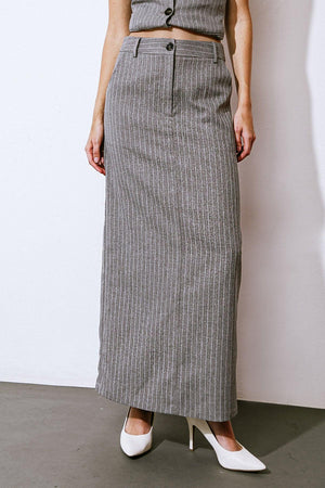 GET TO THE POINT WOVEN MIDI SKIRT.
