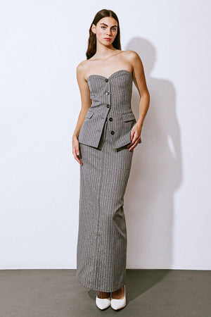 GET TO THE POINT WOVEN MIDI SKIRT.
