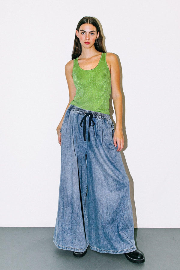 BLISSFUL LOVE WOVEN TANK TOP.