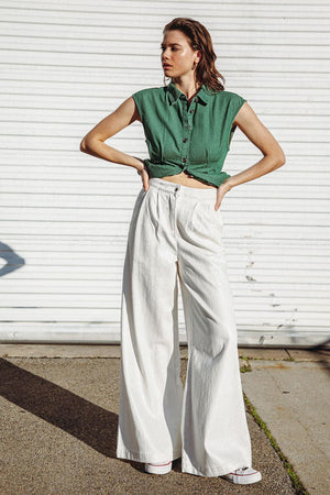 CLEAN SLATE DENIM TOP.