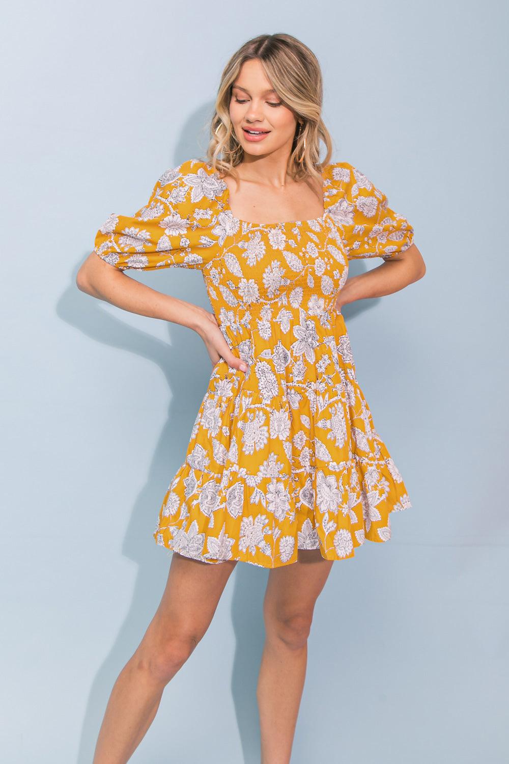 FLOWER FIELDS MINI DRESS.
