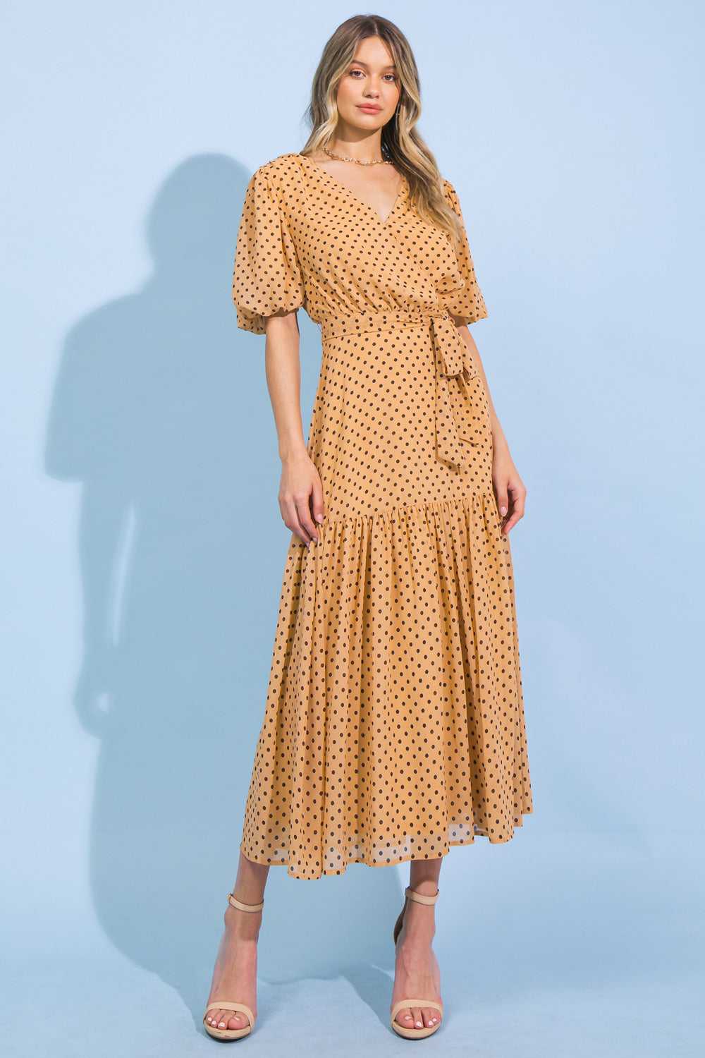 POMPANO WOVEN MIDI DRESS