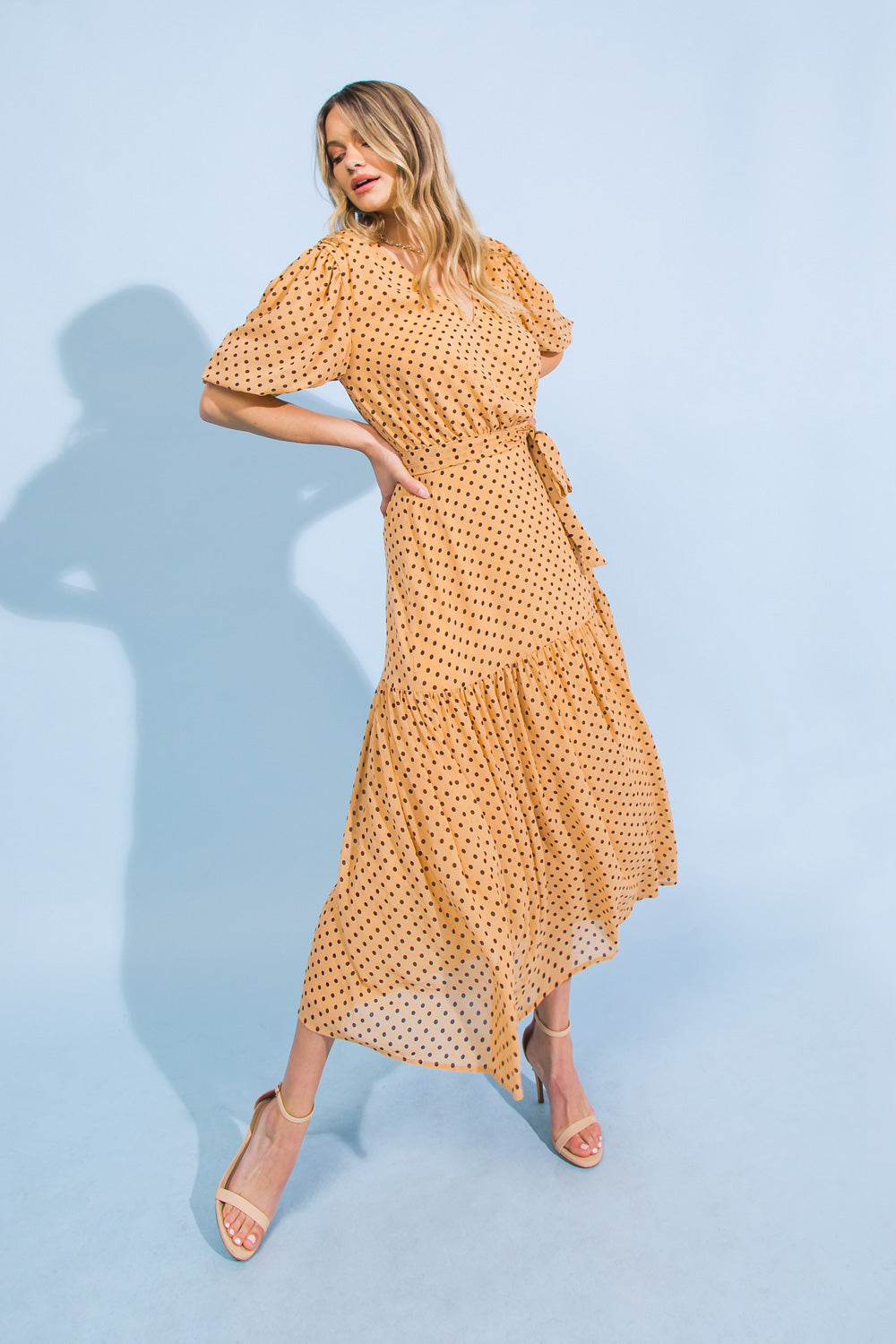 POMPANO WOVEN MIDI DRESS