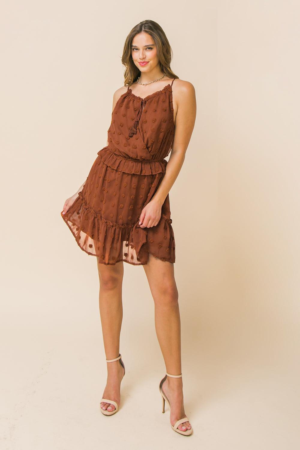 PASSPORT FLIGHT WOVEN MINI DRESS.