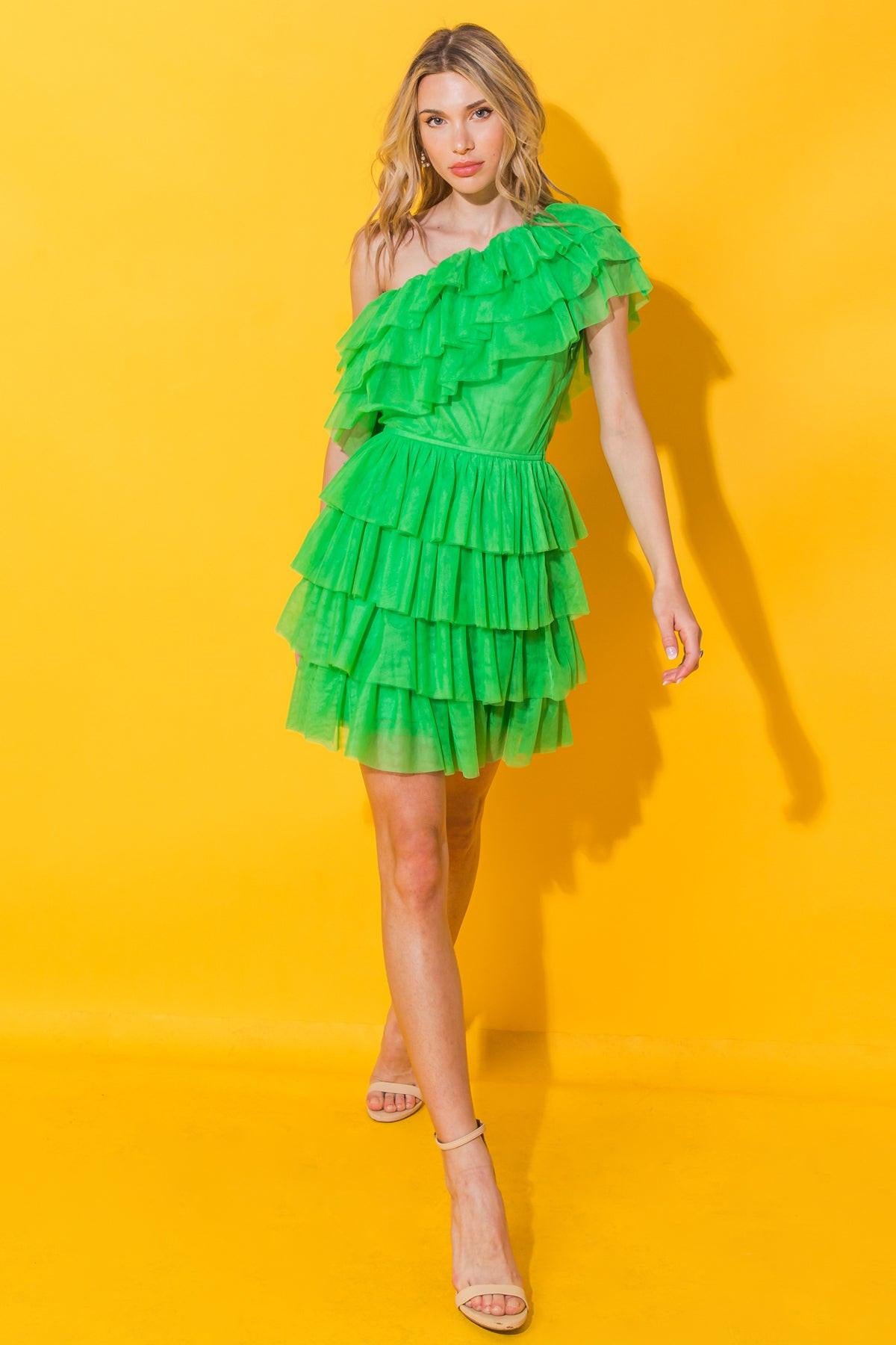STUNNING SOIREE TULLE MINI DRESS.
