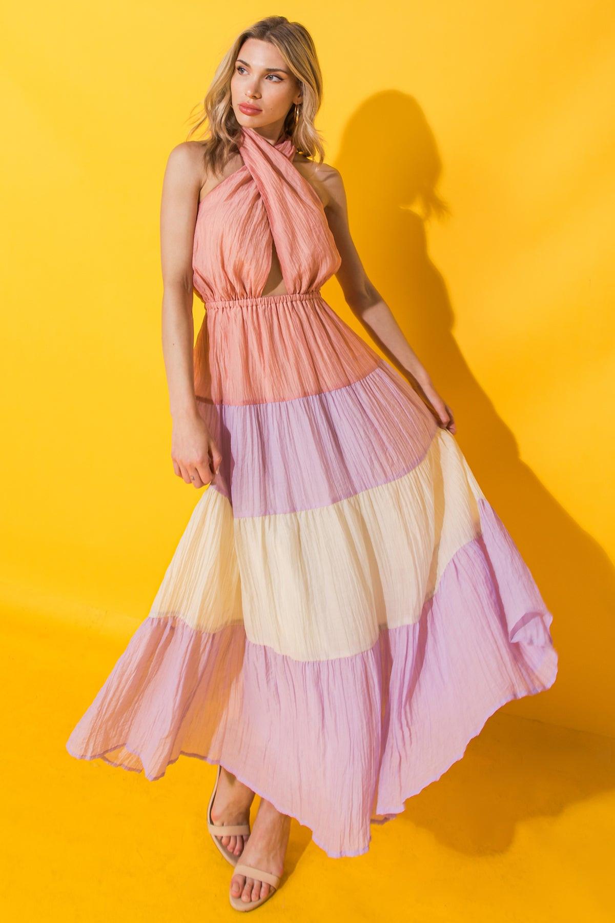 TOTALLY CHARMING WOVEN MIDI DRESS.