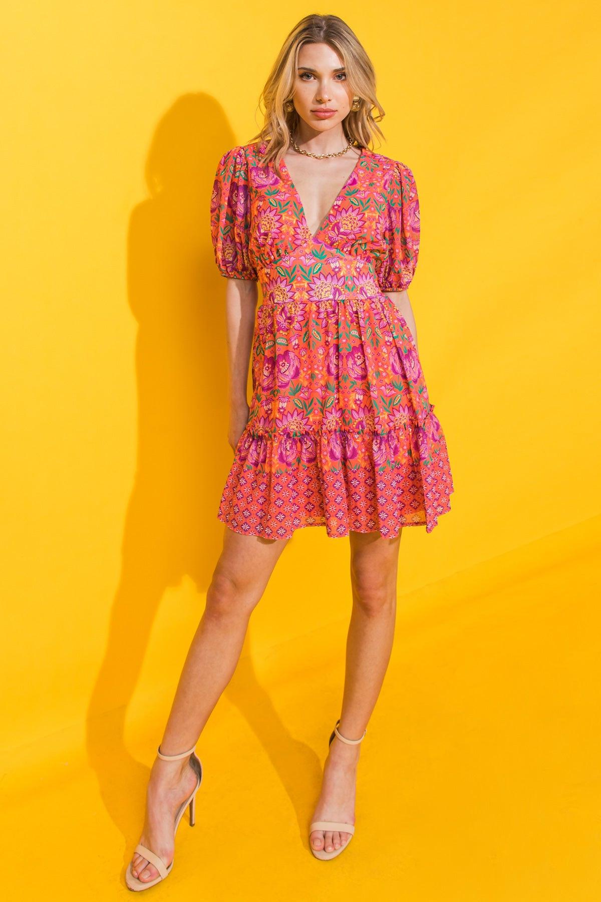 THE LAST LETTER FROM WOVEN MINI DRESS.