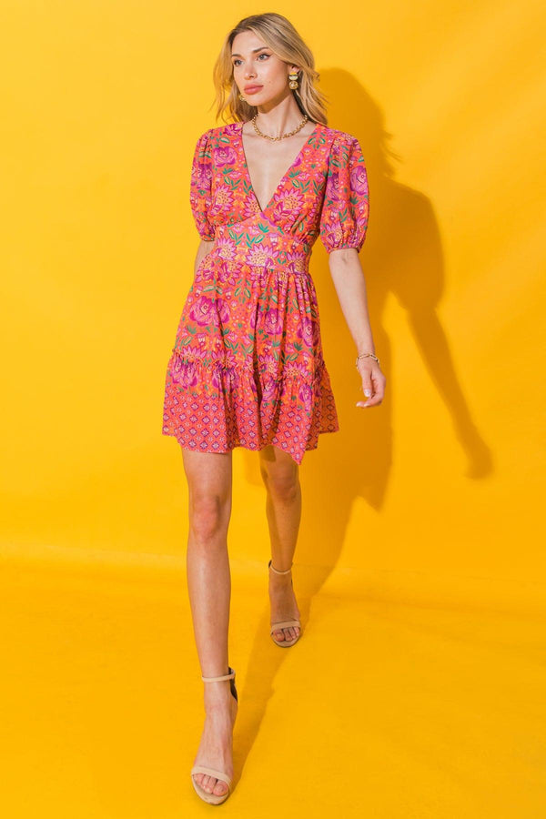 THE LAST LETTER FROM WOVEN MINI DRESS.