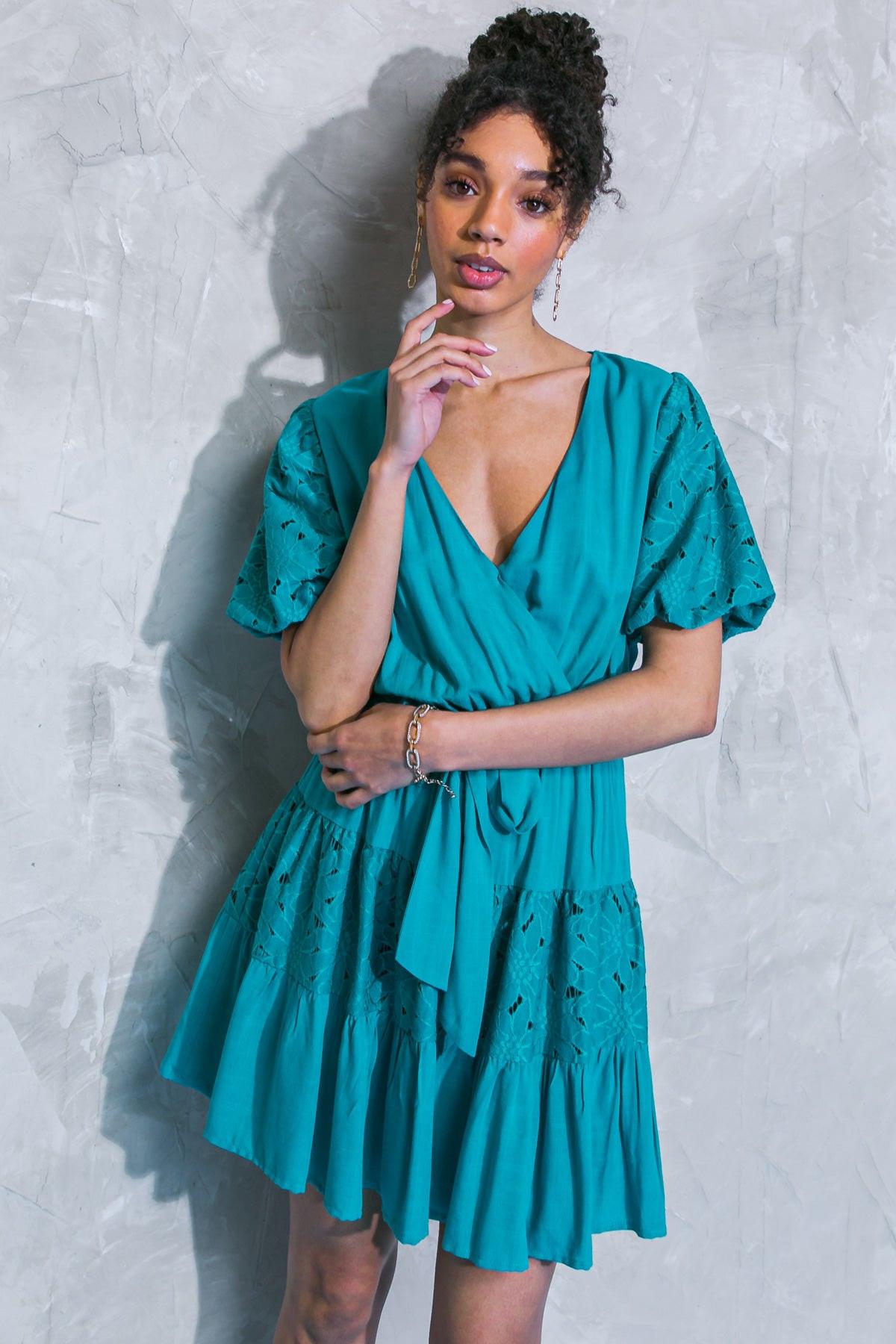 A VERY LONG ENGAGEMENT WOVEN MINI DRESS.