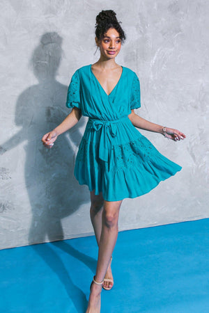 A VERY LONG ENGAGEMENT WOVEN MINI DRESS.