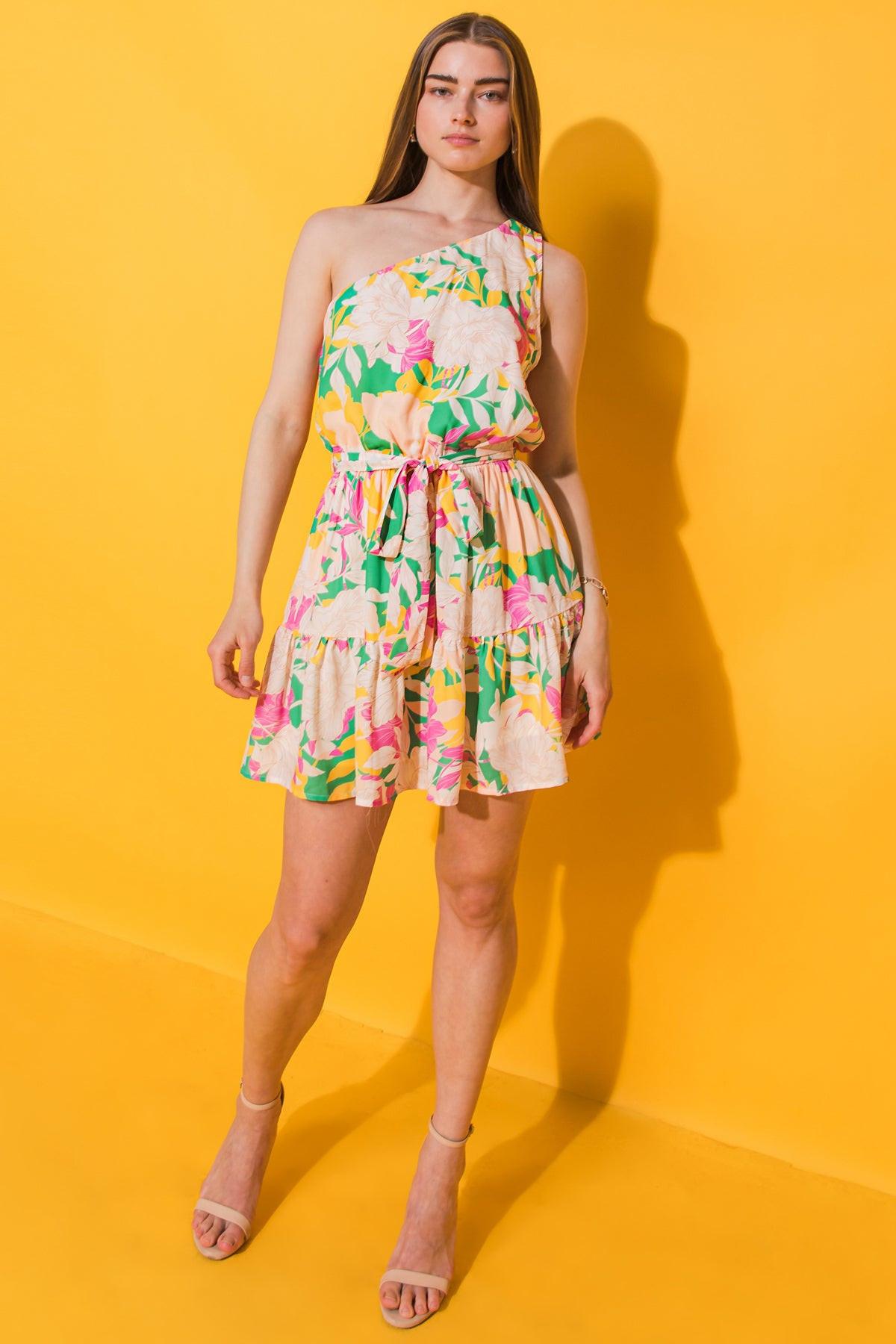 A PIECE OF MY HEART WOVEN MINI DRESS.