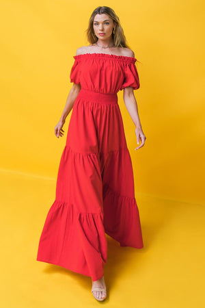 OUT IN THE COUNTRY WOVEN MAXI DRESS.
