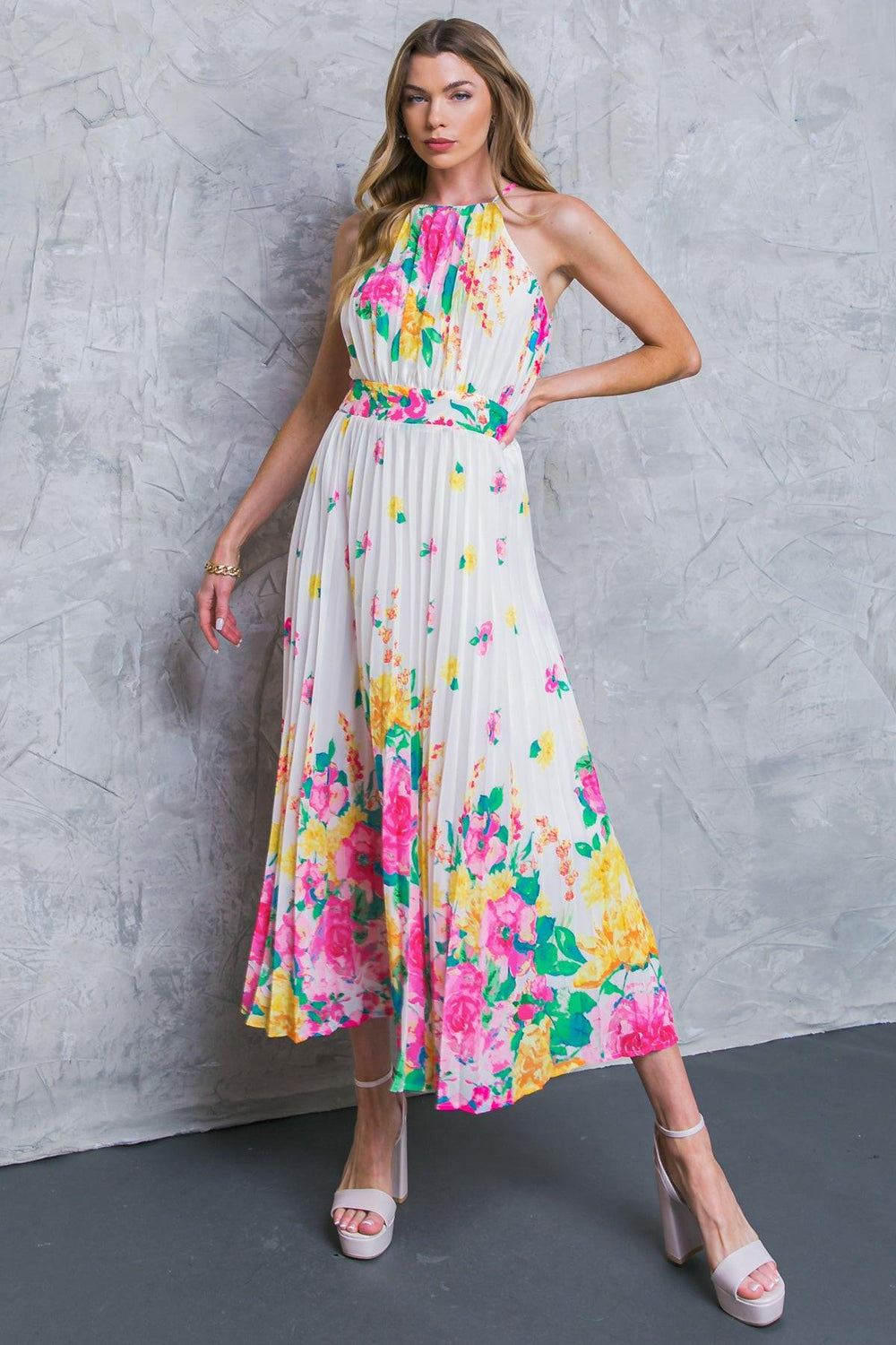 ALBERGO STELLA WOVEN MIDI DRESS.