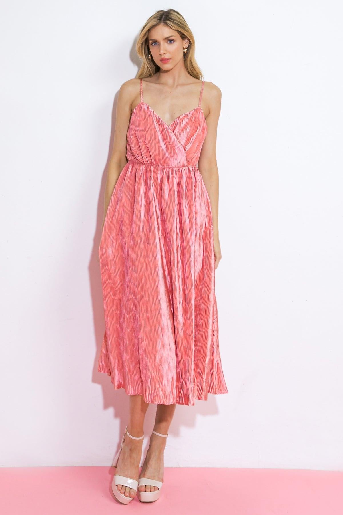 MAKING ROOM FOR YOU WOVEN MIDI DRESS.