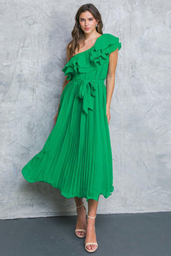 SUN-KISSED STYLE WOVEN MIDI DRESS.