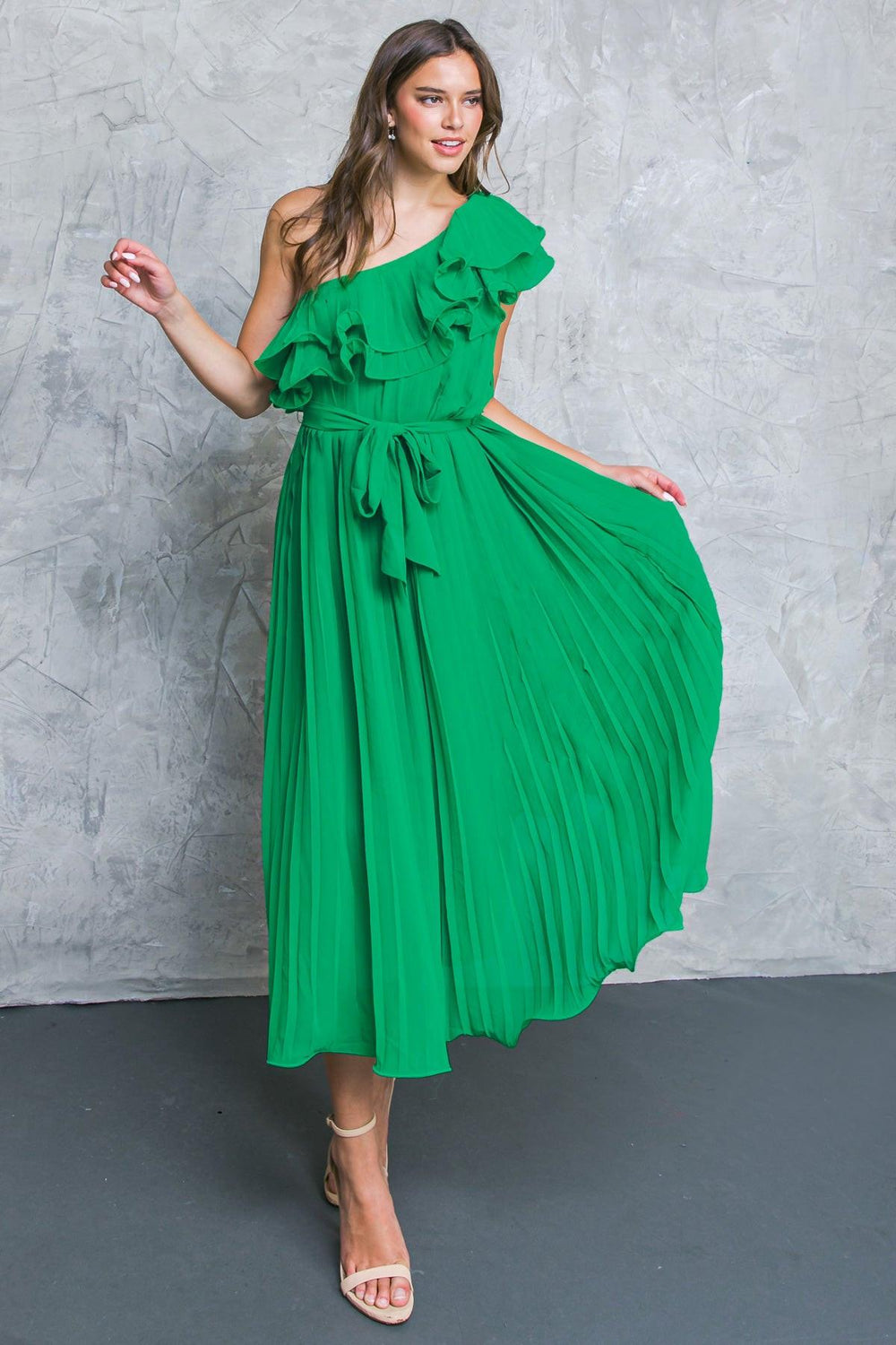 SUN-KISSED STYLE WOVEN MIDI DRESS.