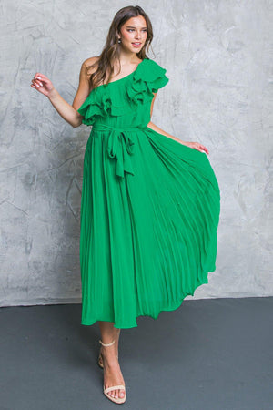SUN-KISSED STYLE WOVEN MIDI DRESS.