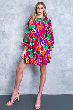 ELEVATED ATTITUDE WOVEN MINI DRESS.