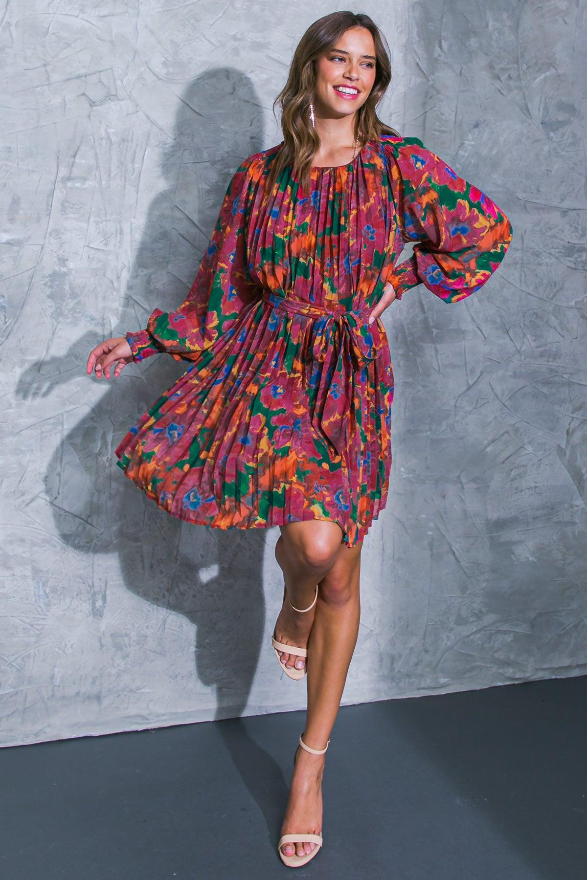 WASHED AWAY WOVEN MINI DRESS.