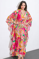SEASIDE GIRLS WOVEN KAFTAN DRESS.