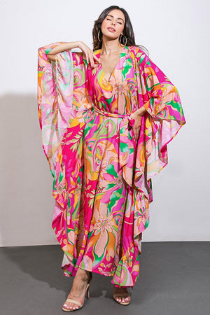 SEASIDE GIRLS WOVEN KAFTAN DRESS.