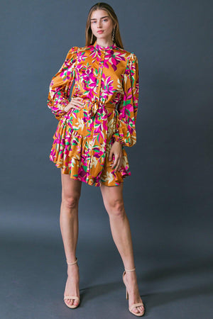 JUST BELIEVE IN ME WOVEN MINI DRESS.