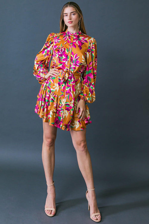 JUST BELIEVE IN ME WOVEN MINI DRESS.