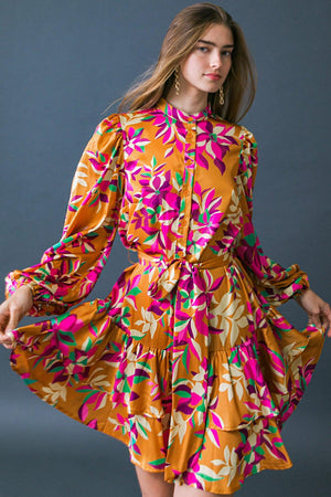 JUST BELIEVE IN ME WOVEN MINI DRESS.