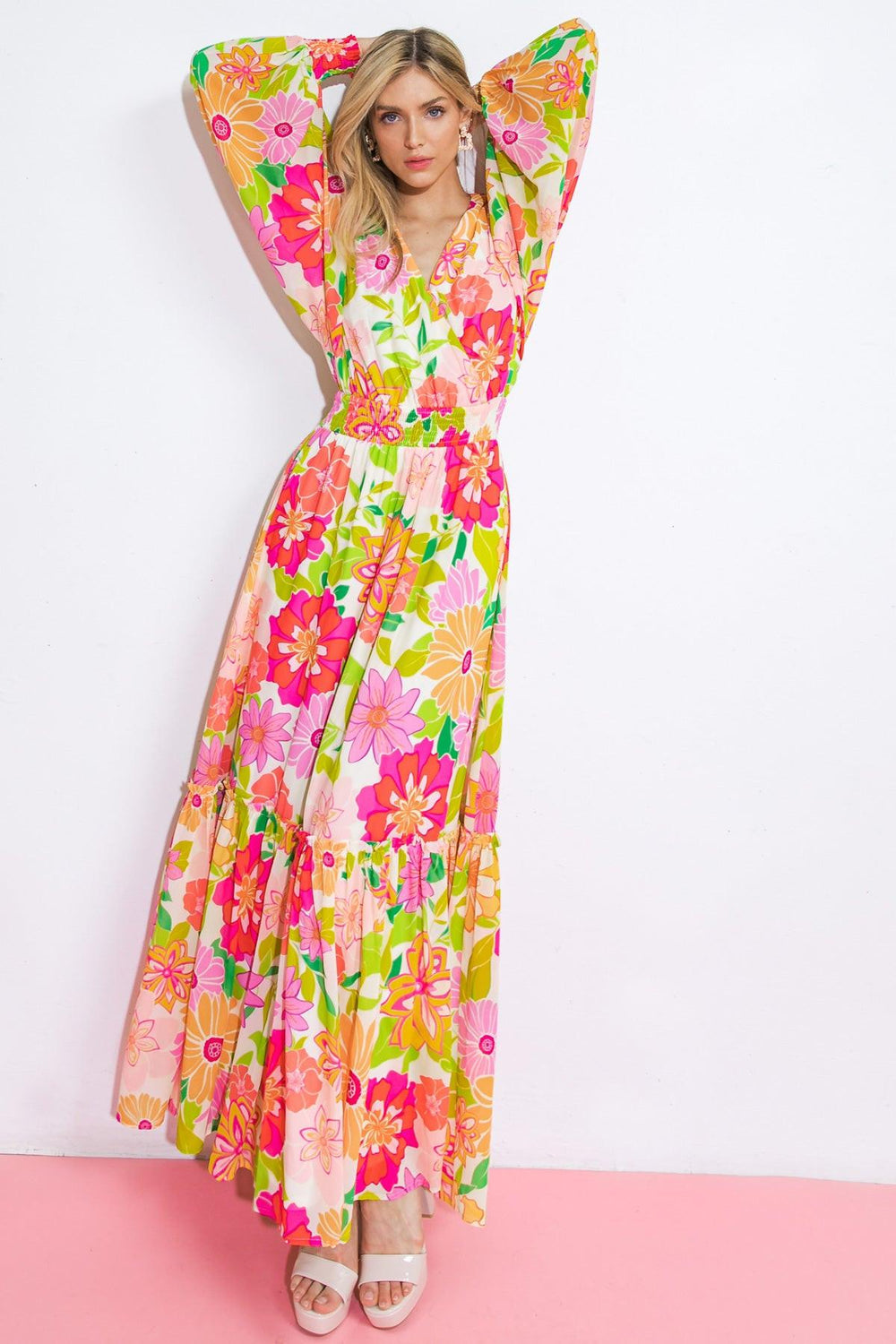 HEADING UPTOWN WOVEN MAXI DRESS.
