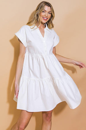 TIMELESS BEAUTY TWILL MINI DRESS.