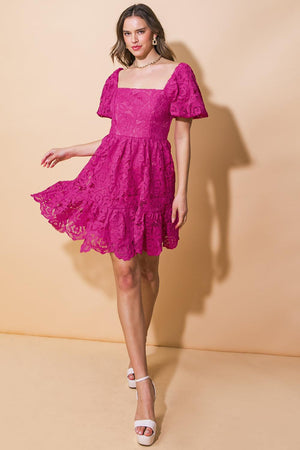 NEVER BE THE SAME WOVEN MINI DRESS.