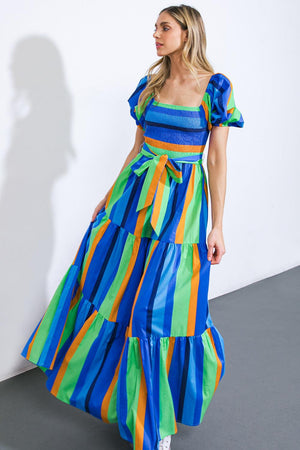 ALL ABOUT THE VIBE WOVEN MAXI DRESS.