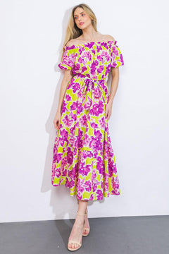 I'M IN CHARGE WOVEN MIDI DRESS.