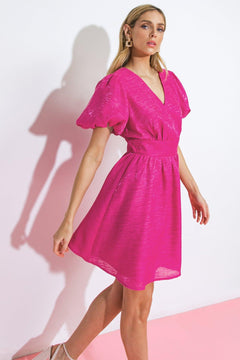 ALL IS CALM WOVEN MINI DRESS.