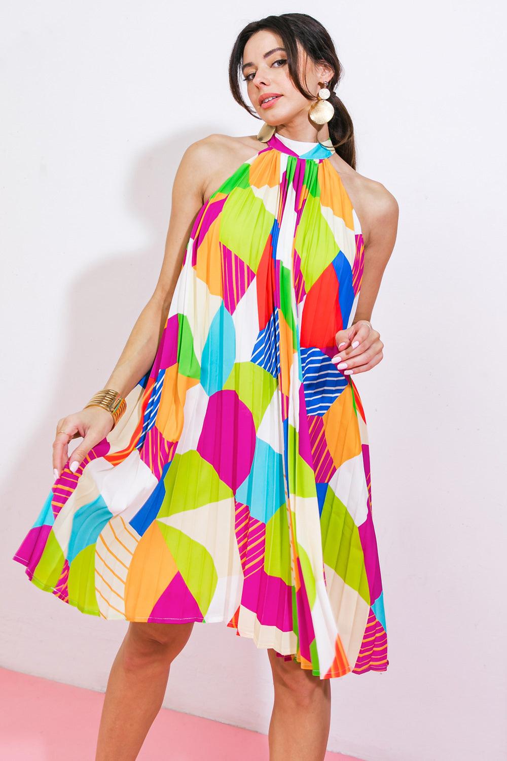 HOPE FOR MORE WOVEN MINI DRESS.