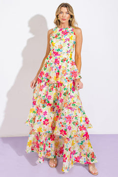 DEL REY HIGH RISE WOVEN MAXI DRESS.