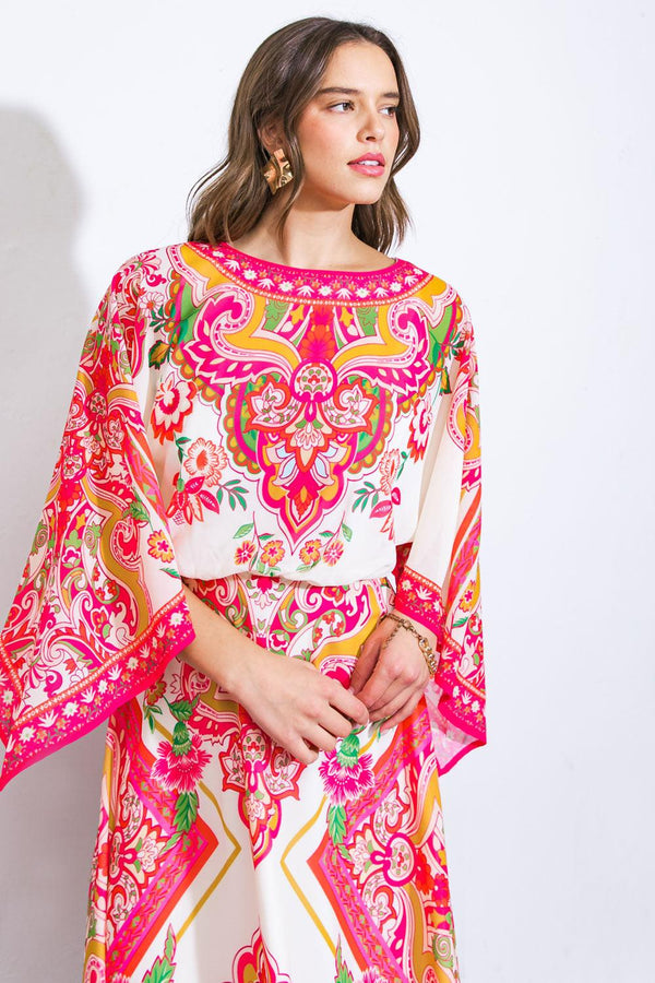STUCK ON YOU WOVEN MIDI DRESS.