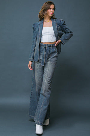 GIVE IT YOUR ALL DENIM BLAZER.