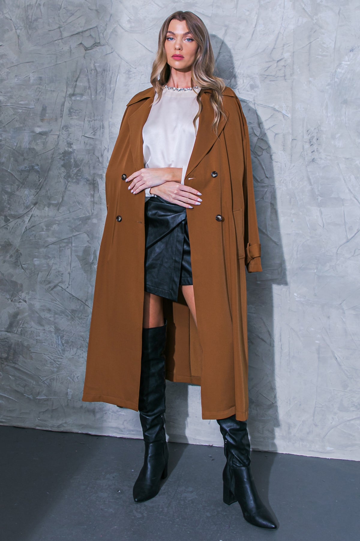 WOMEN ON THE MOON WOVEN TRENCH COAT