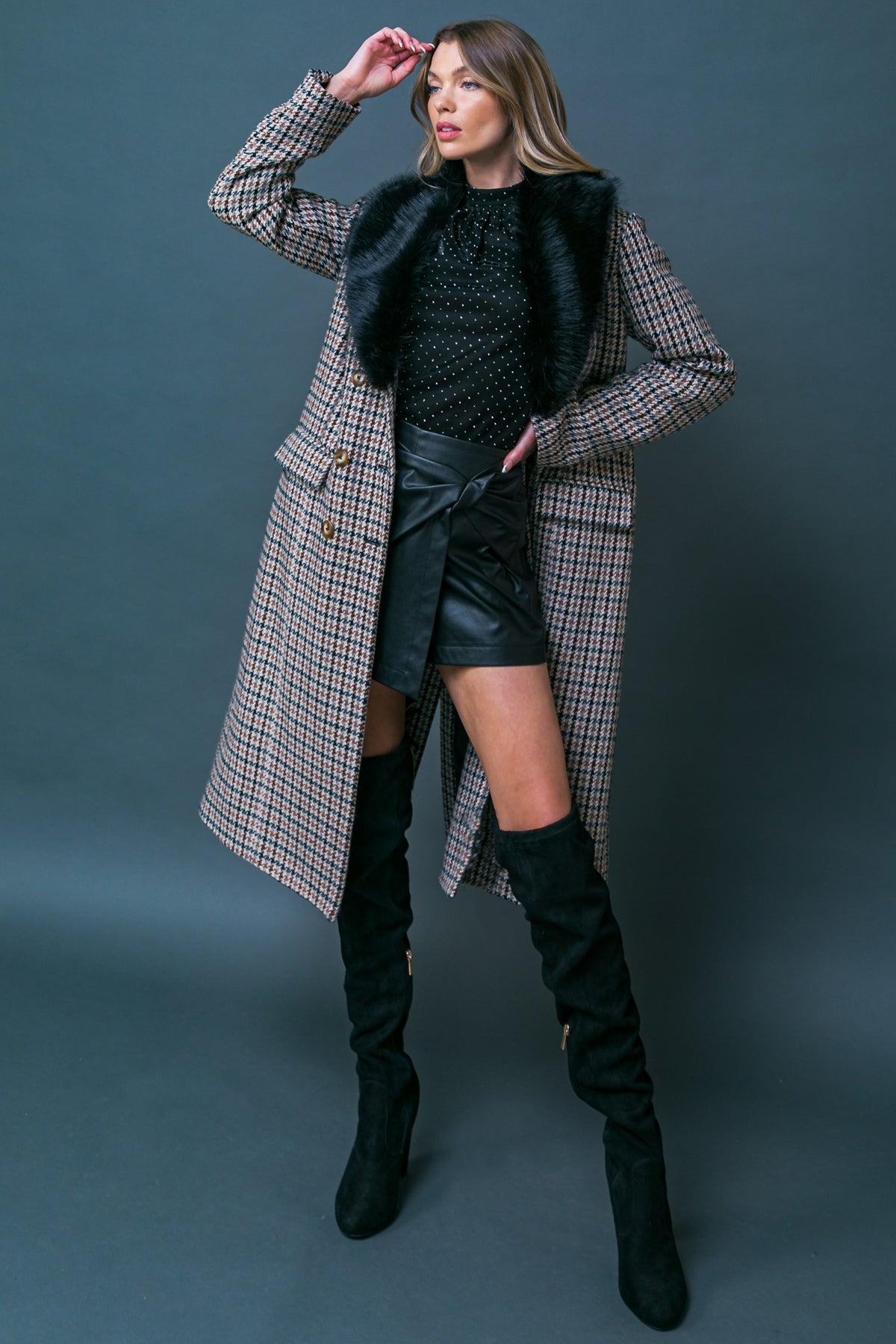 A NEW DAY COMING WOVEN MIDI COAT