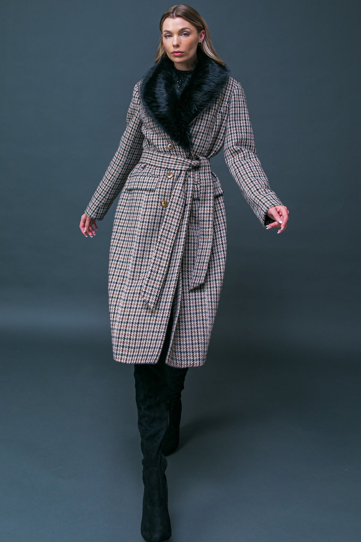 A NEW DAY COMING WOVEN MIDI COAT