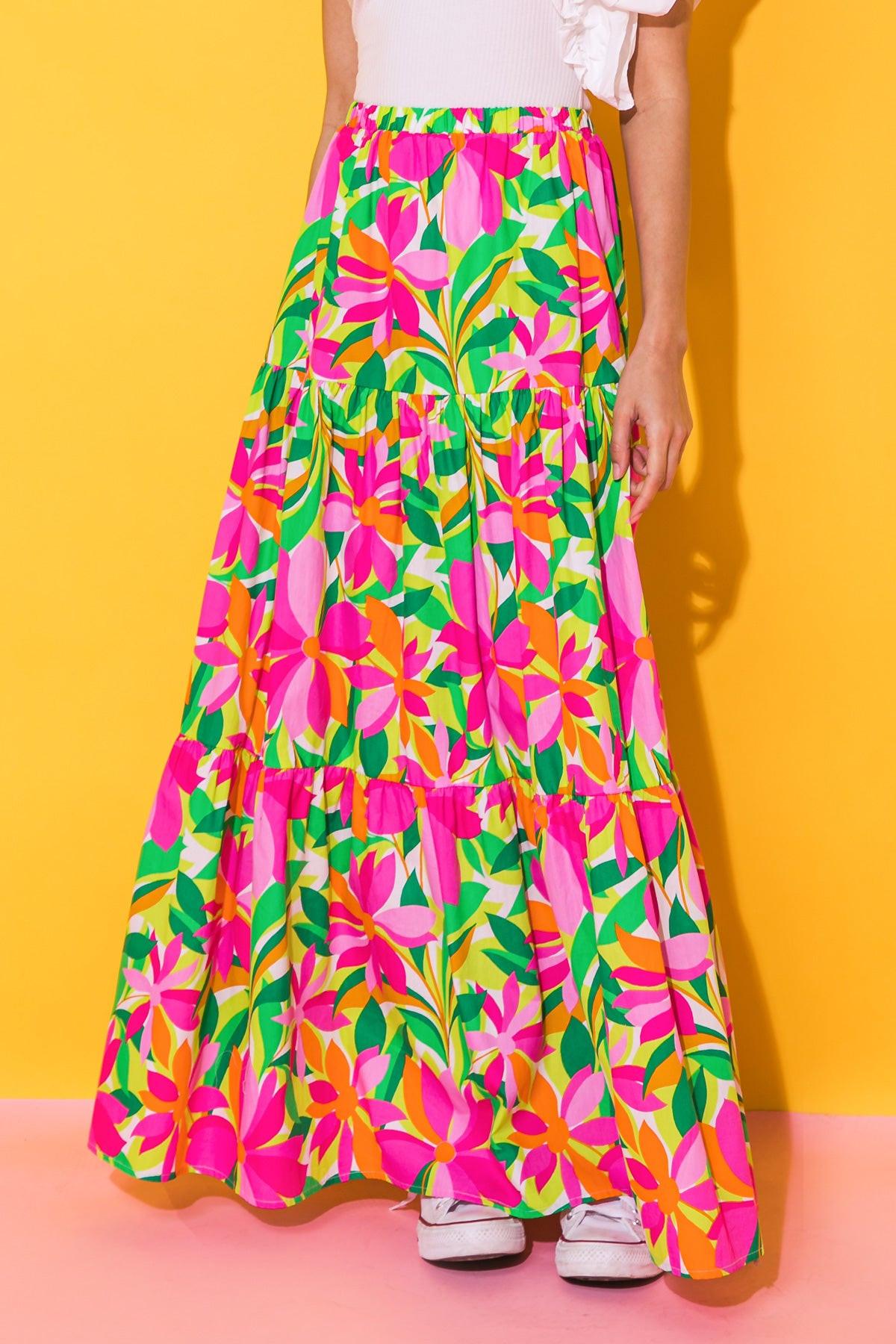 WEEKEND IN NAPA POPLIN SKIRT.