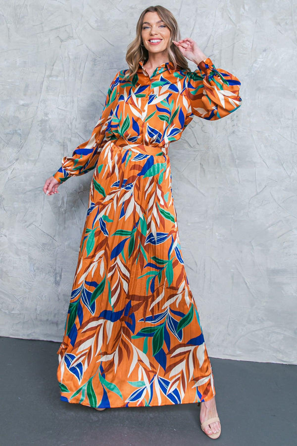 FEELS LIKE FALL WOVEN MAXI SKIRT.