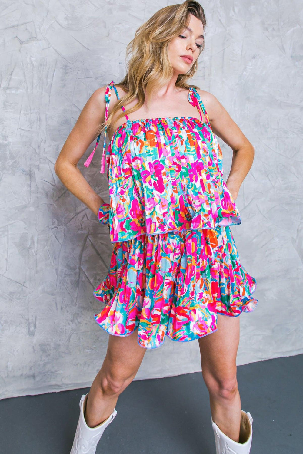 PUT A SPIN WOVEN ROMPER - Flying Tomato - ROMPER - Flying Tomato