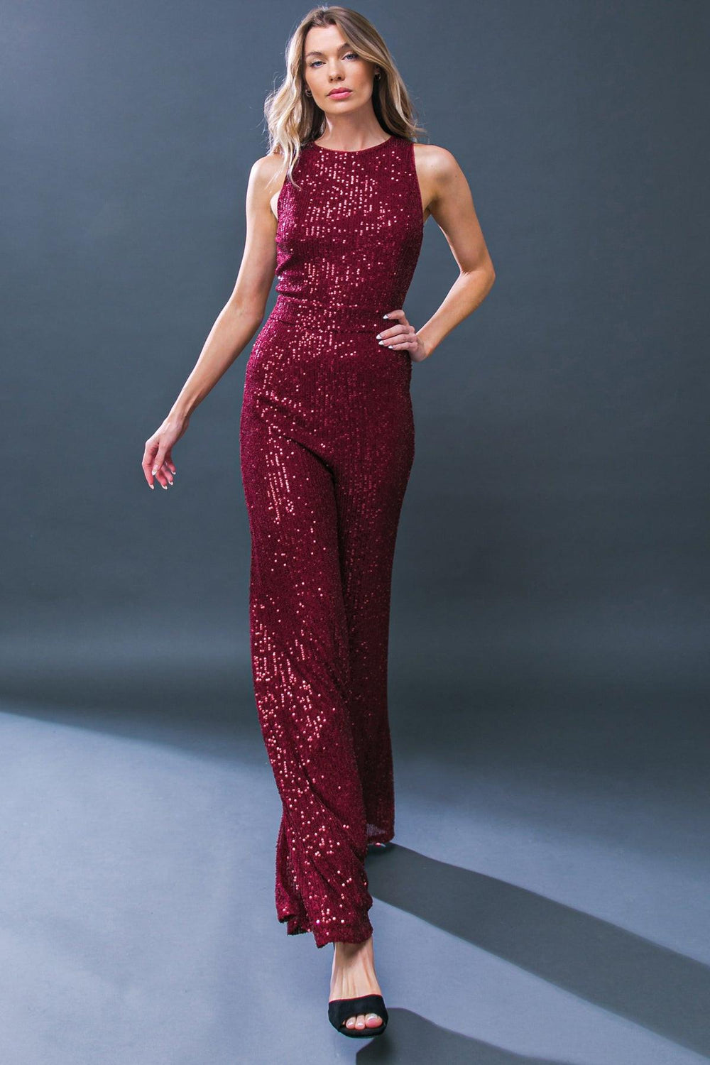 DIVINE WANDERINGS SEQUIN JUMPSUIT.